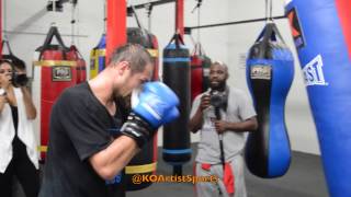 HEAR THE PUNCHES! Kovalev Heavybag routine!