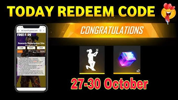 Free Fire Redeem Code Today | 27 October Redeem Code Free Fire | FF Redeem Code Today 27 October