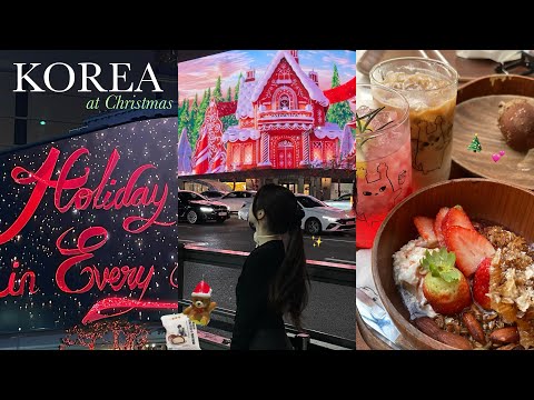 【vlog】冬の韓国旅行🎄クリスマスムード全開の街とカフェが最高🧸˖*新世界百貨店イルミネーション、コンビニコラボ商品part2