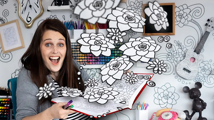 I Turned My Wall into a COLORING BOOK! (Huge Cricu...