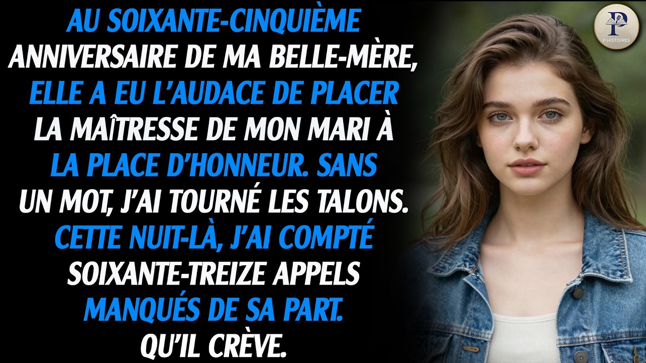 Pour ses 65 ans, ma belle-mère a installé la maîtresse de son fils à la table d'honneur. Je suis...