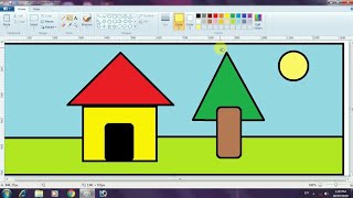How to draw mini house ( in ms paint ) easy screenshot 3