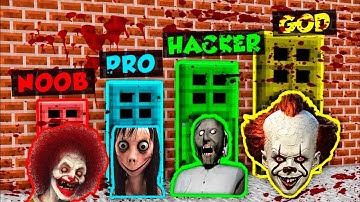 NOOB vs PRO vs HACKER vs GOD : SCARY DOORS CHALLENGE IN MINECRAFT ! AMV SHORT Animation