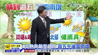 20150615中天新聞 【氣象】炎熱天氣至週四 週五午後雷雨增