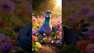a beautiful pigeon working in a garden#short #viral#AI #aww #faint
