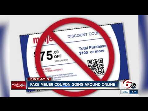 Videó: Meijer figyelmezteti az embereket a hamis $ 75-os kuponról, amely képes a rosszindulatú programokat kiszűrni