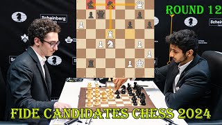 TRAP!! Fabiano Caruana vs Vidit Gujrathi || FIDE Candidates Chess 2024 - R12