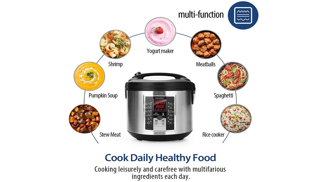 COMFEE' 6 Quart Pressure Cooker 12-in-1, One Touch Kick-Start  Multi-Functional Programmable Slow 