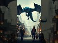 Dragon flying over city #shorts #cinematic #DreamScreenAI