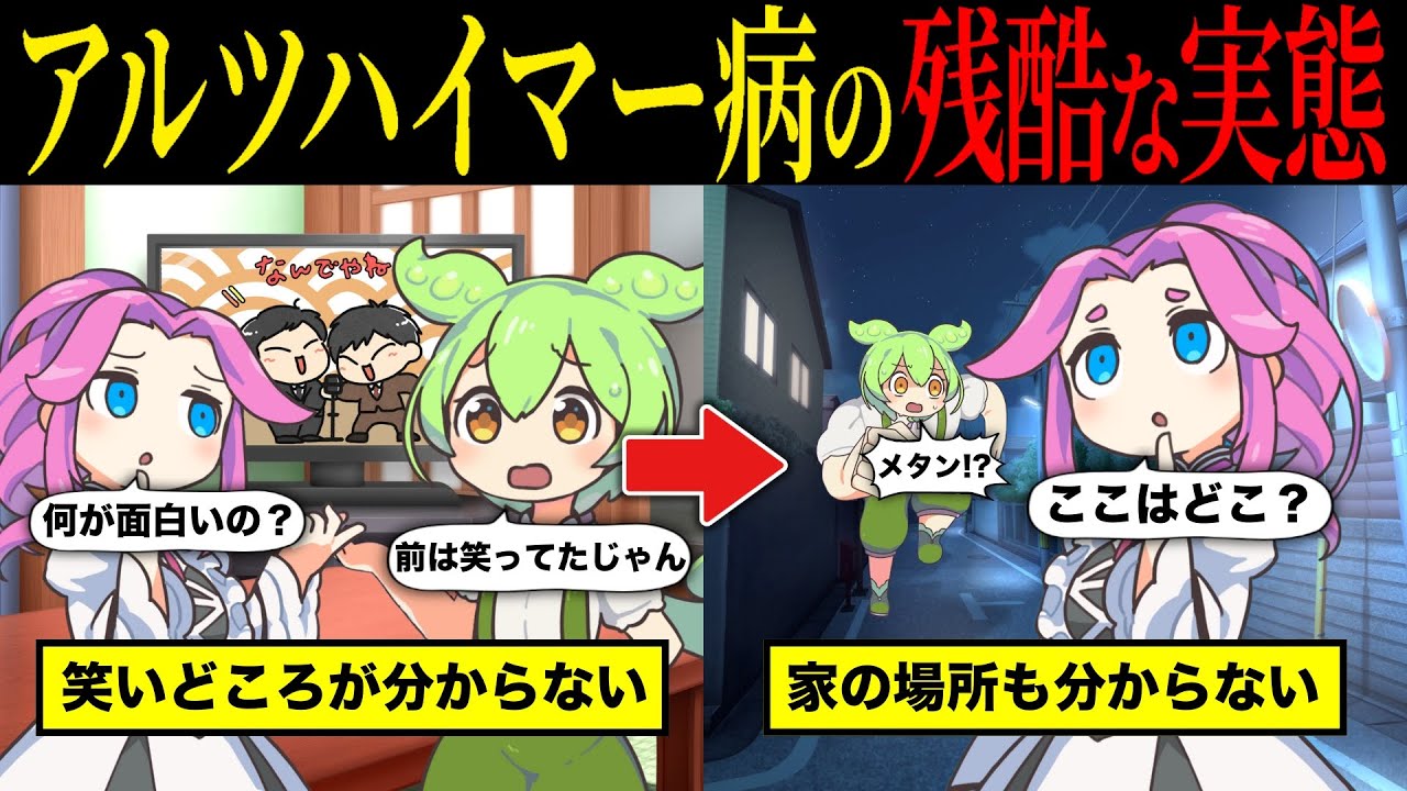 【実話】アルツハイマー型認知症の実態とその予防法とは【ずんだもん&ゆっくり解説】