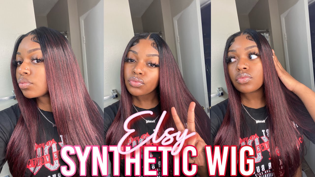 THE BEST STRAIGHT SYNTHETIC WIG😍🔥|elsy ft divatress