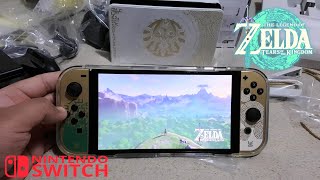 The Legend Of Zelda: Tears of the Kingdom Limited Edition Switch OLED Unboxing and Gameplay