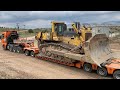 Transporting The Huge Komatsu D475AX Bulldozer - Poultidis Heavy Transports