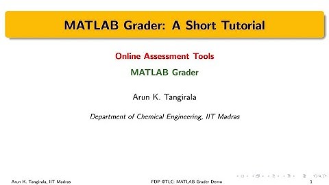 MATLAB Grader Tutorial - Part 1