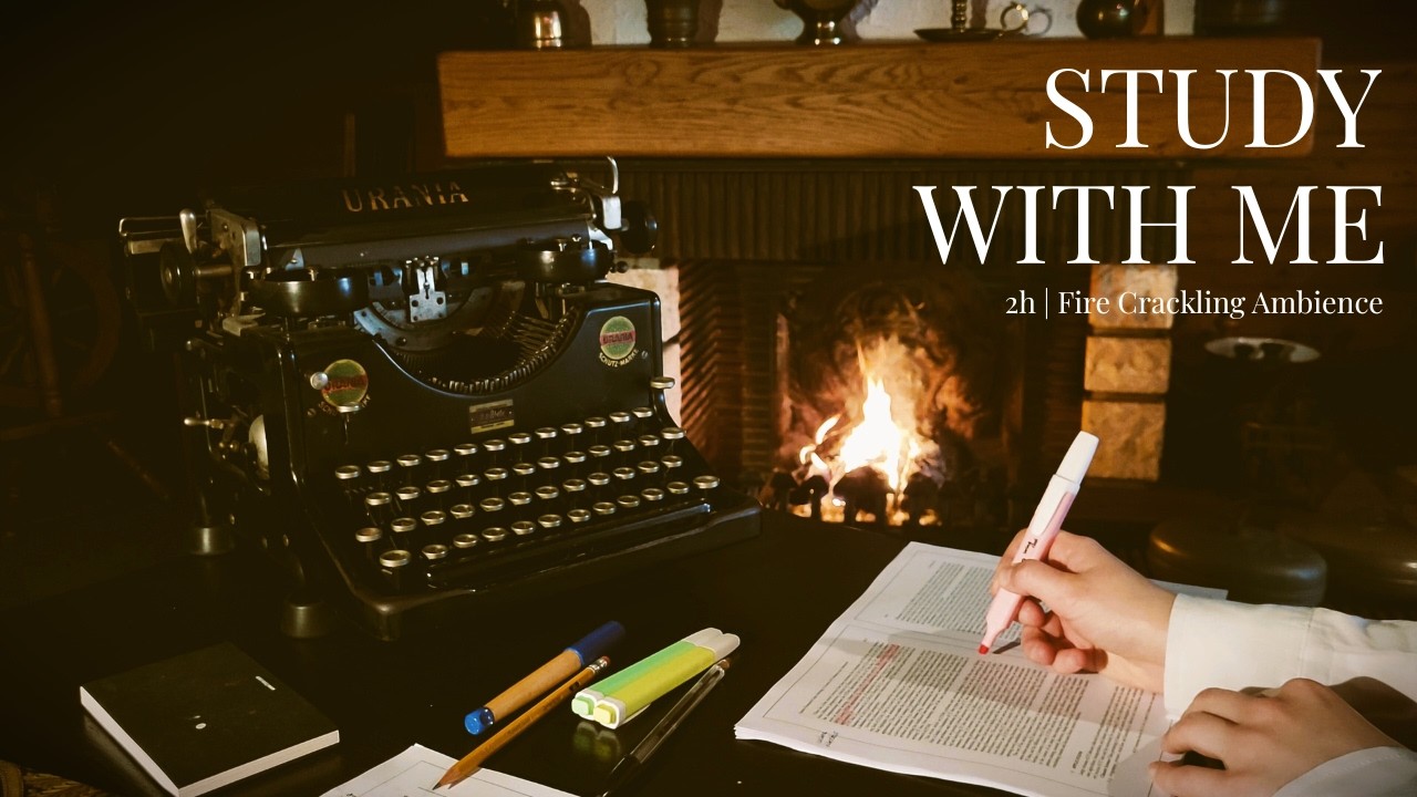 2-HOUR STUDY WITH ME ✒️ Dark Academia | Fire Crackling Ambience | Pomodoro 50/10