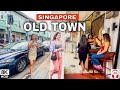 8k  singapore city tour  most beautiful old town area of singapore 