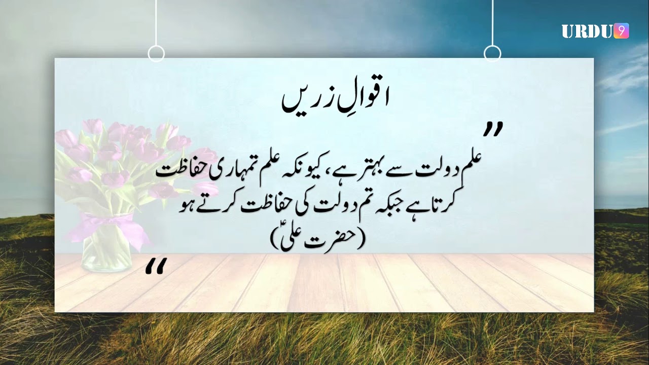 Aqwal e Zareen Hazart Ali RA | Urdu 9 - YouTube