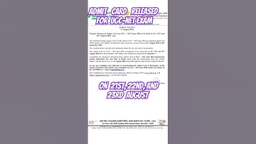 admit card released #ugcnetexam #ntanet #ugcnet #admitcard #jrf #net #ugc #exam #shorts #viral #nta