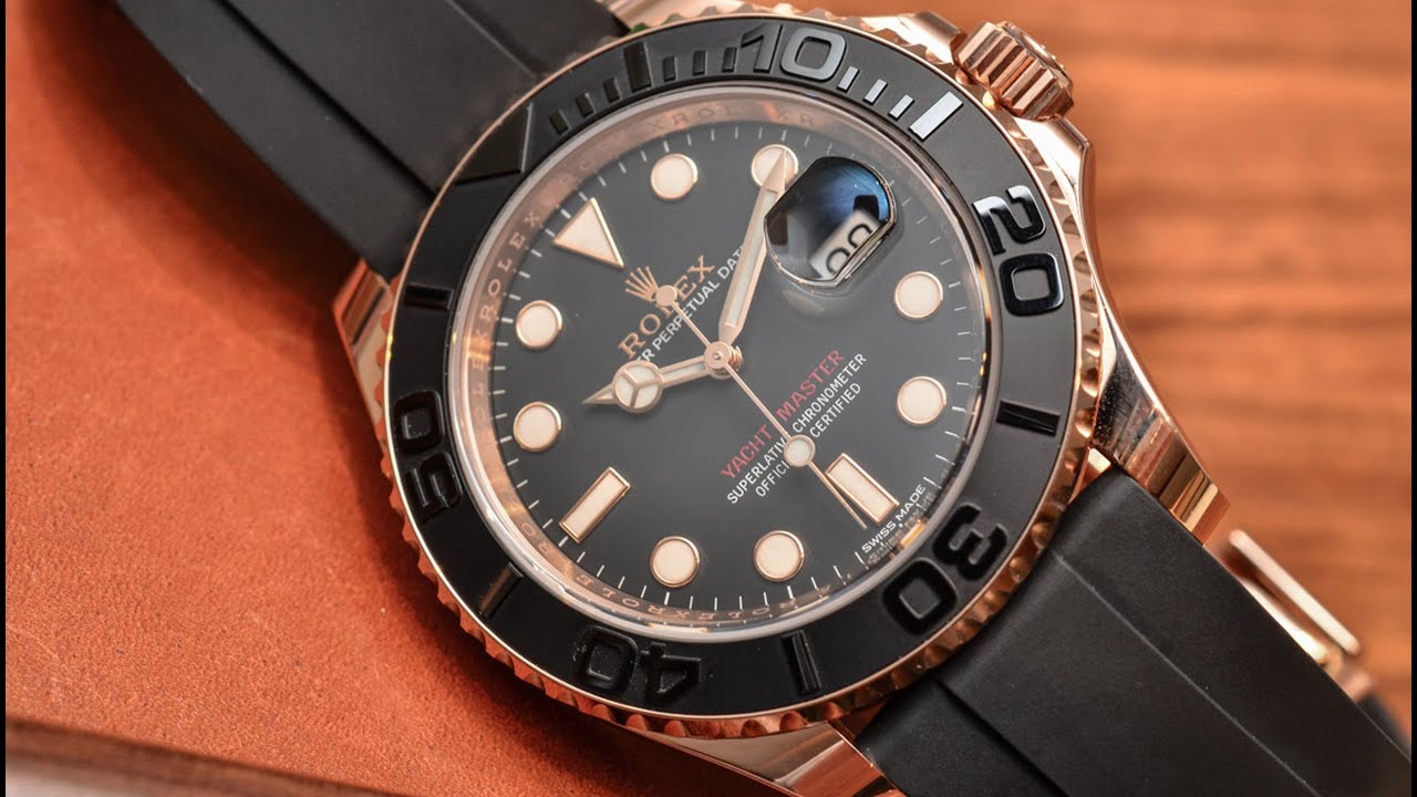 Rolex Yacht-Master 40 Men's Rose Gold Oyster flex Watch - YouTube