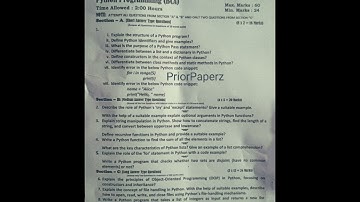 Python Programming 6th sem Kashmir University 2023 BCA Computer Science