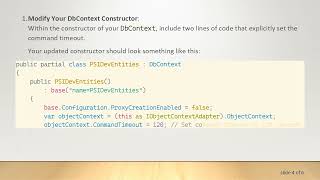 Resolving the Entity Framework Timeout Issue