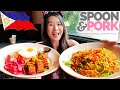 Modern Filipino Comfort Food In LA! Lechon Kawali, Pancit Canto, Adobo Pork Belly Nigiri - Mukbang