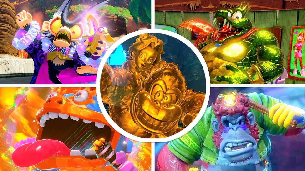 Donkey Kong Bananza + DK Island DLC - ALL BOSSES & ENDINGS