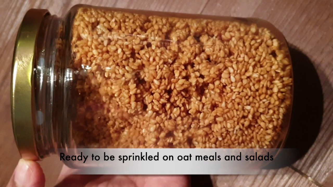 Jaggery coated sesame seeds (toppings for oatmeal and salads)