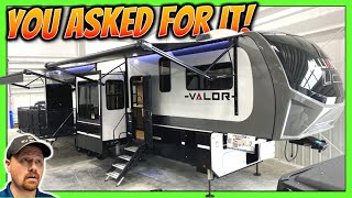 Side Patio Luxury Party Monster!! 2024 Valor 42V13 Fifth Wheel Toy Hauler by Alliance RV