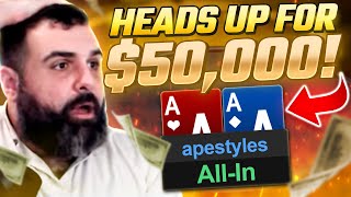 An EPIC HEADS UP BATTLE! | $50,000 for 1st