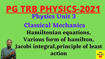 PG TRB-Physics | Unit 3| Classical Mechanics|Hamiltonian equation|Conservative system | least action