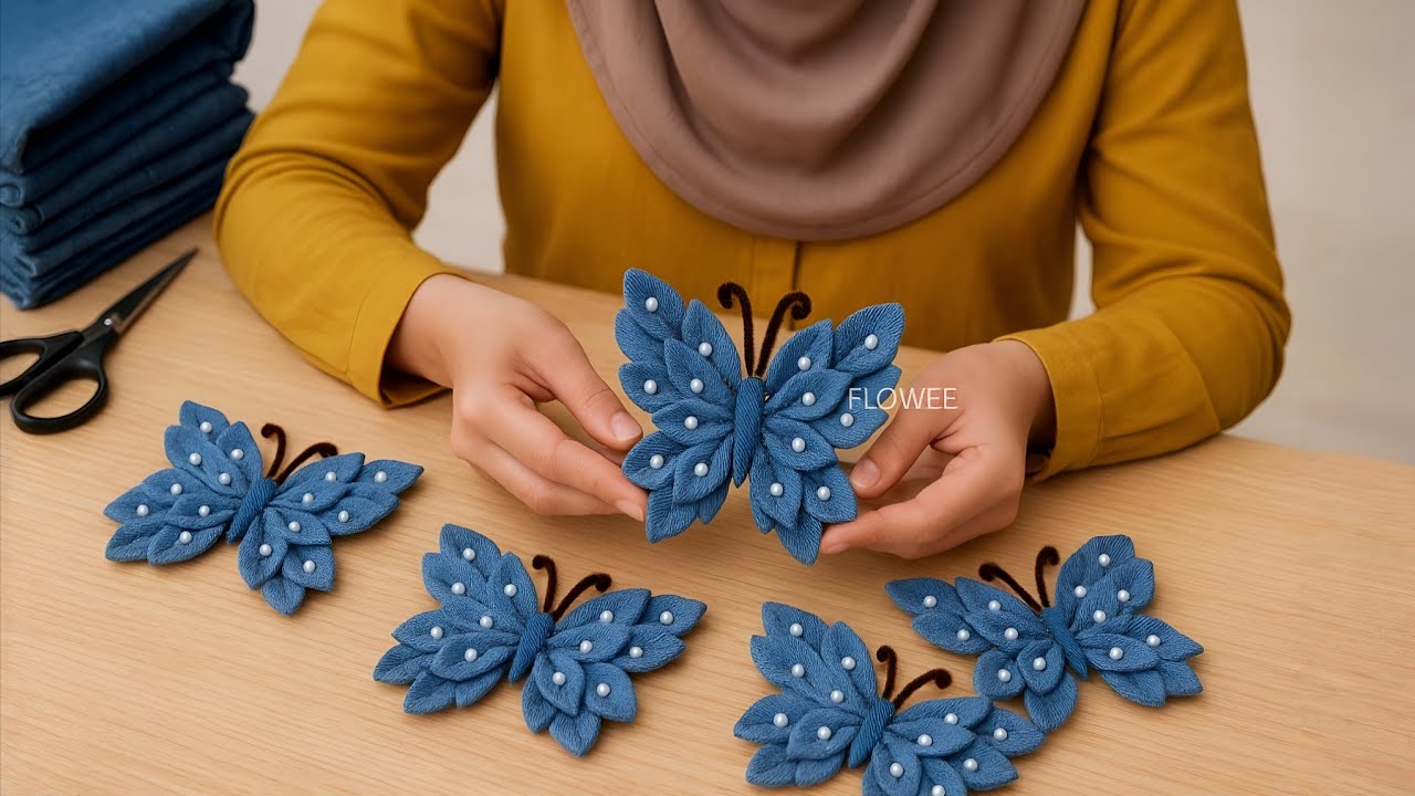 You Won’t Believe This! 🦋 DIY Denim Butterfly from Old Jeans | Beautiful Upcycled Craft Idea