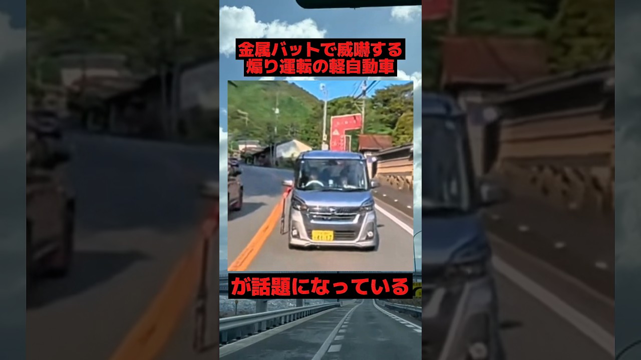 金属バットて威嚇する煽り運転の軽自動車が話題になっている#車 #あおり運転 #shorts