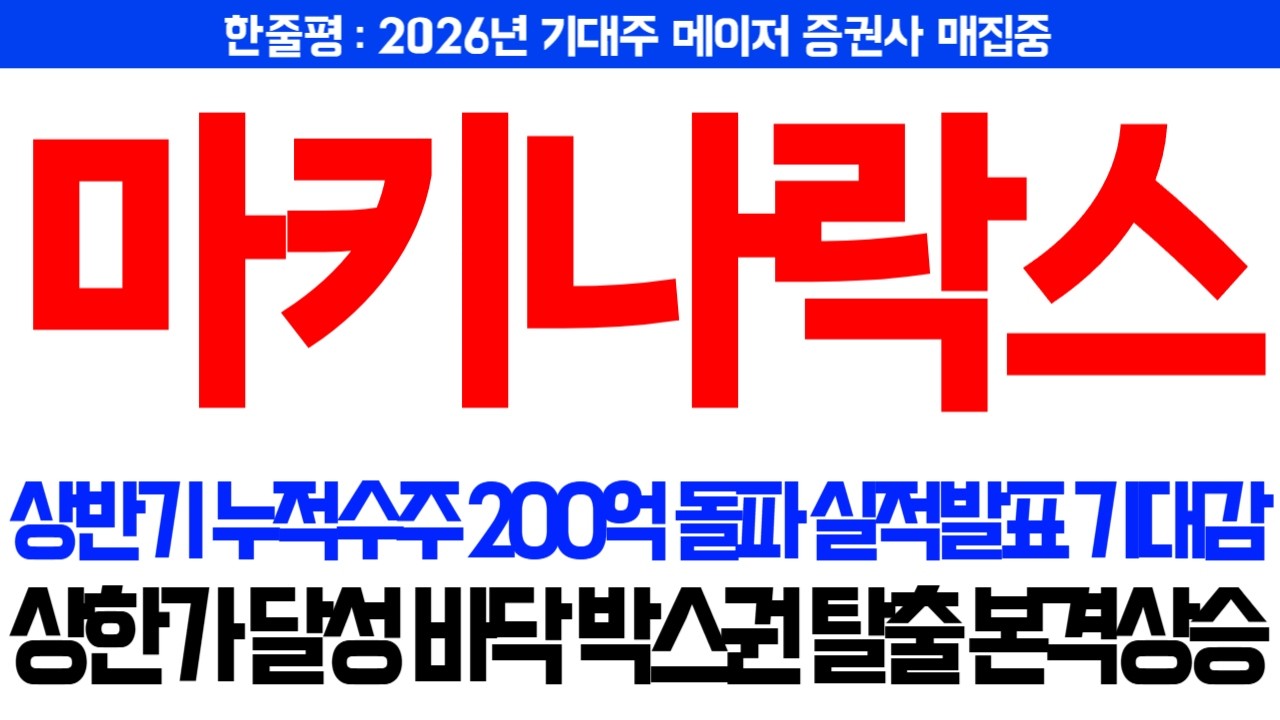 [마키나락스 주가전망] 상반기 누적수주 200억돌파 실적발표 기대감, 상한가 달성 바닥권 탈출 본격상승 시동켰나?!  공모주IPO, 인공지능피지컬AI
