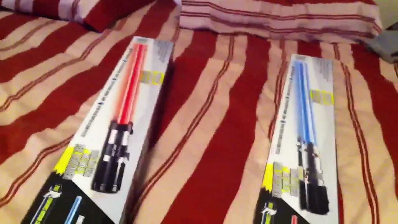 Ultimate FX Anakin and Darth Vader Lightsaber unbox and comparison to