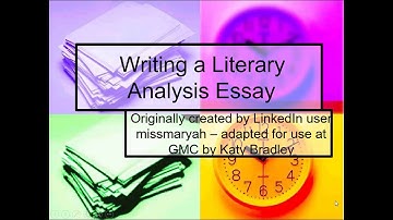 ENG 102 How to Write Literary Analysis
