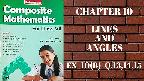 std 7 || exe 10(B) || Q.13,14,15 || Lines and angles || composite mathematics || s.chand