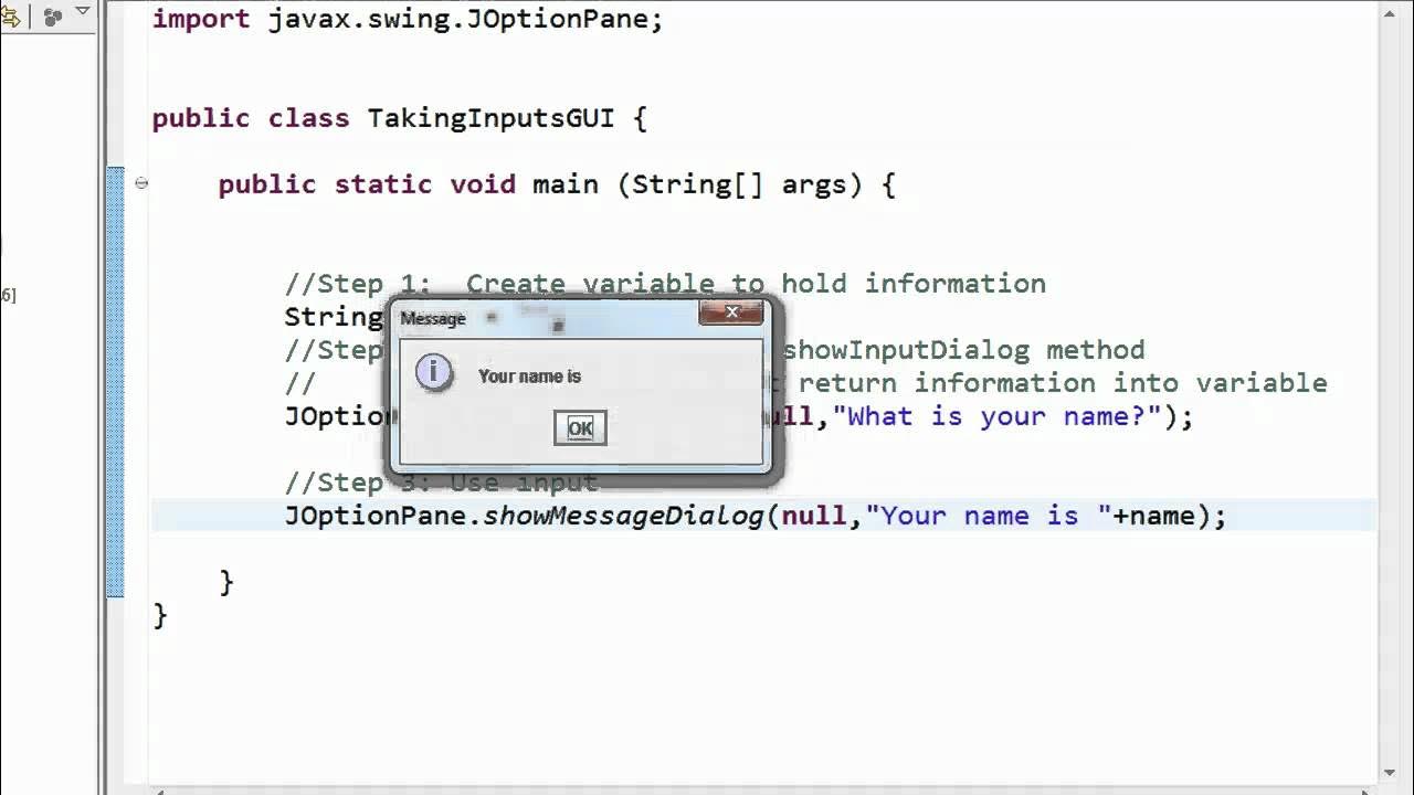 Eclipse - Taking input showInputDialog - YouTube