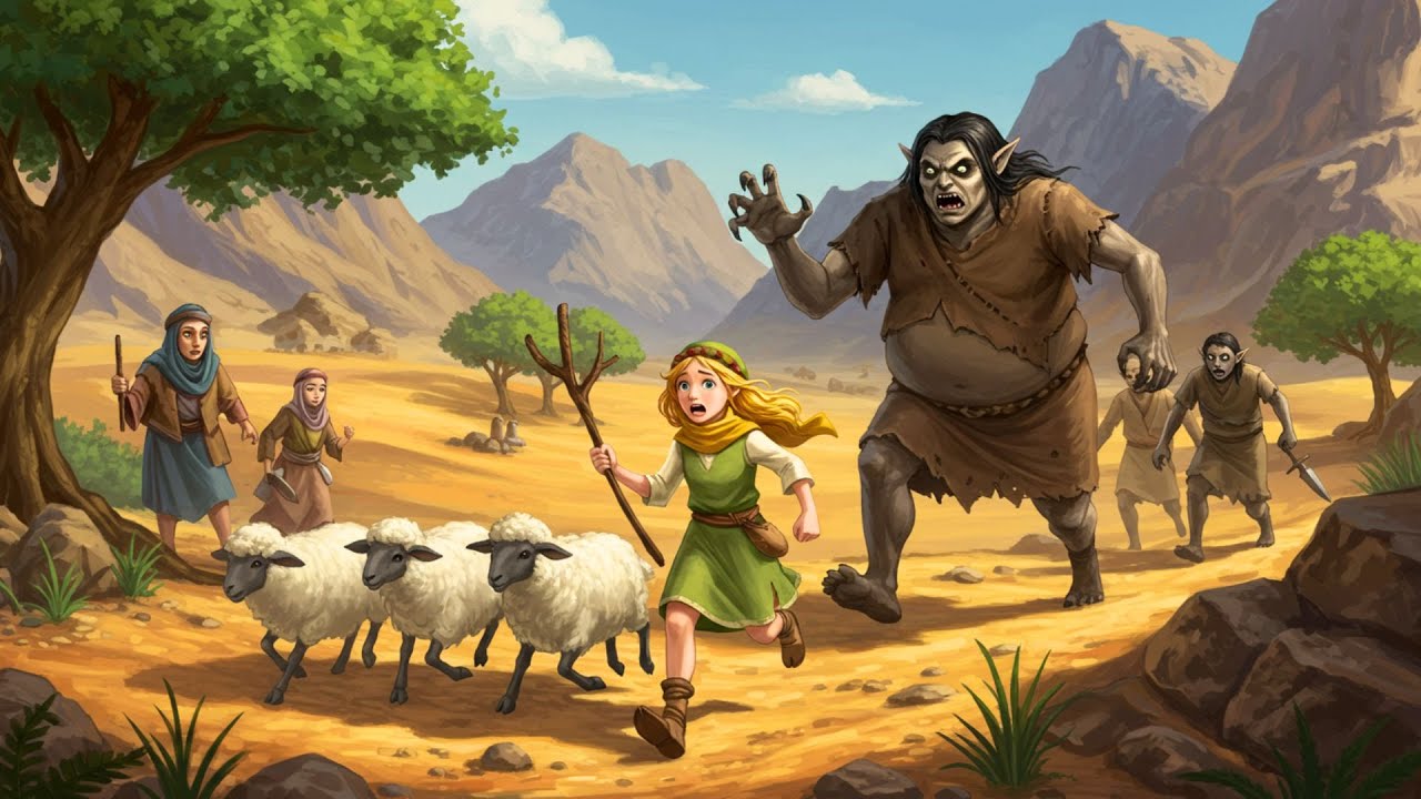 #قصة_ زوجة الراعي وابنتها!!والغول ميسره!!ومدينة الياقوت التي يسكنها الاقزام !وحوريات الغابه المسحوره