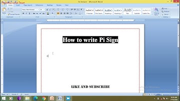 How To Insert PI Symbol In MS-WORD | Microsoft Word 2020