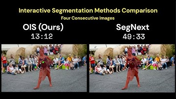 Interactive Segmentation Performance Comparison - Four Consecutive Images