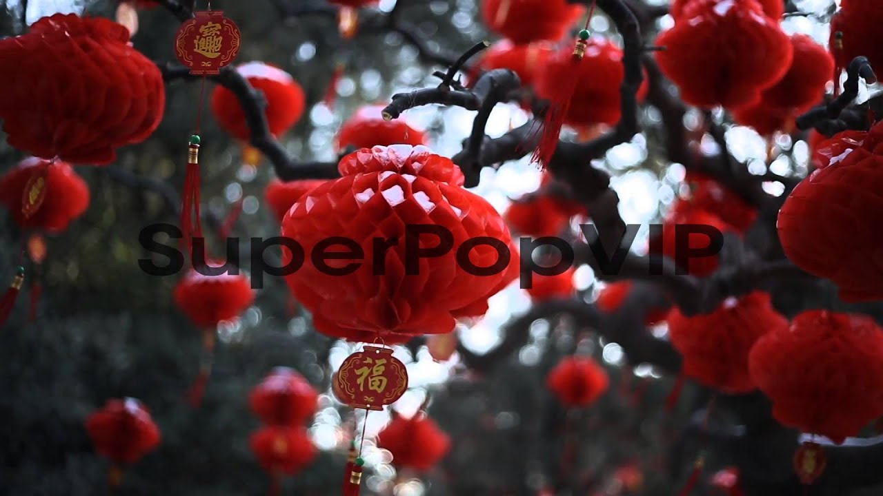 Paper lanterns hang from a tree in a Beijing Park in prep...