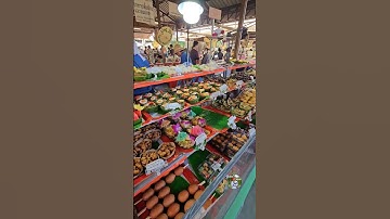 โคตรอลังการ! ขนมหวานอาหารไทยเยอะน่ากิน ต่างชาติเห็นยังตะลึง กาดจริงใจมาร์เก็ต เชียงใหม่ #food