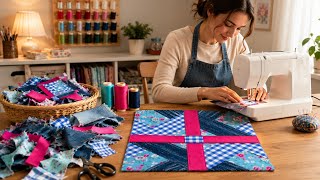 🪡 Creative Fabric Scraps Idea / 🧵 Easy Patchwork Sewing Tutorial