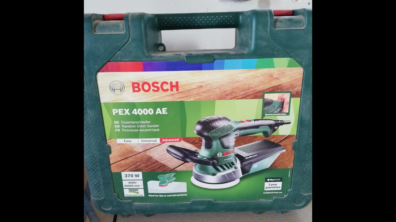 Bosch Home and Garden Ponceuse excentrique filaire - PEX 400 AE (370W,  livrée avec coffret de rangement, 1 paper assistant, 1 papier abrasif G 80)