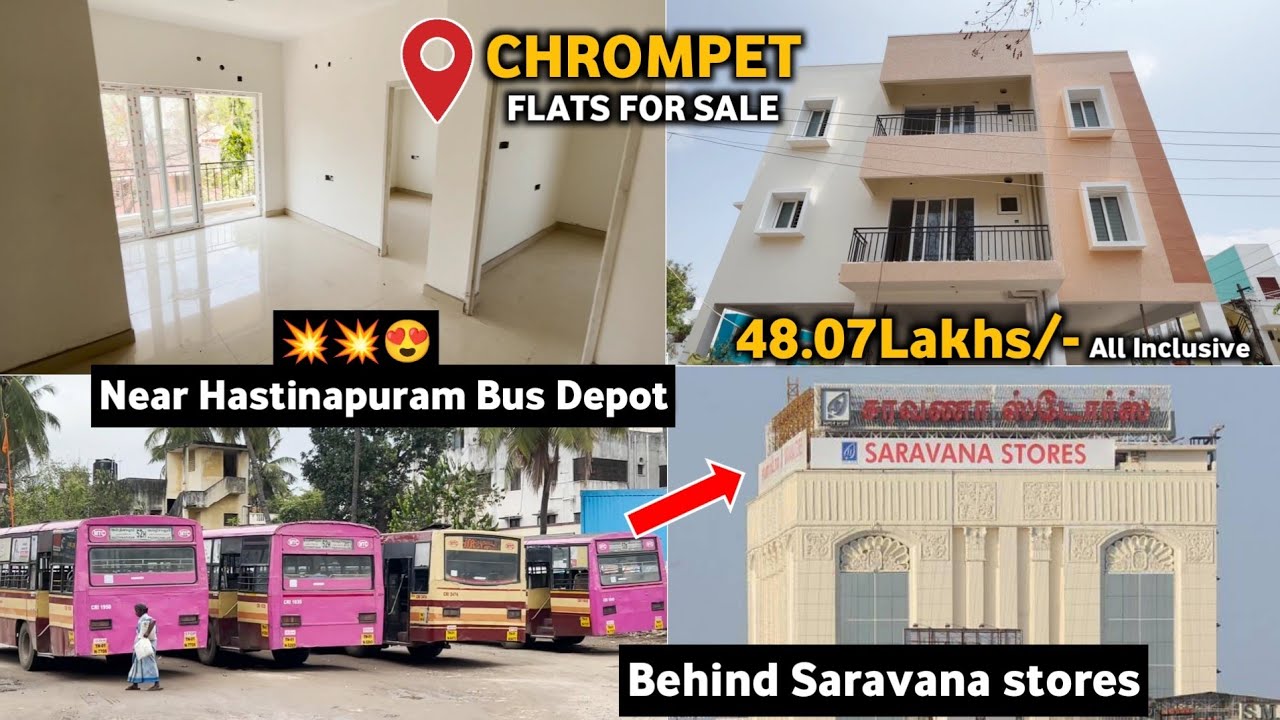 💥Ready to Occupy Flats for sale in Chennai Chrompet🏡near Hastinapuram