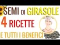 COME USARE i SEMI di GIRASOLE: BENEFICI, PROPRIETA', 4 RICETTE SFIZIOSE dolci e salate