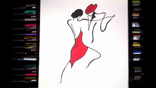 Dancing Time Draw| Red Dress| Tango????