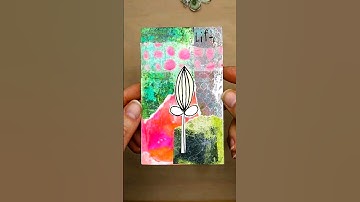 Daily art practice on index card using gelli print collage papers + fodder. #shorts #mixedmedia