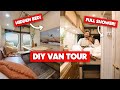 The ULTIMATE DIY VAN TOUR with FULL BATHROOM and an AMAZING MURPHY BED